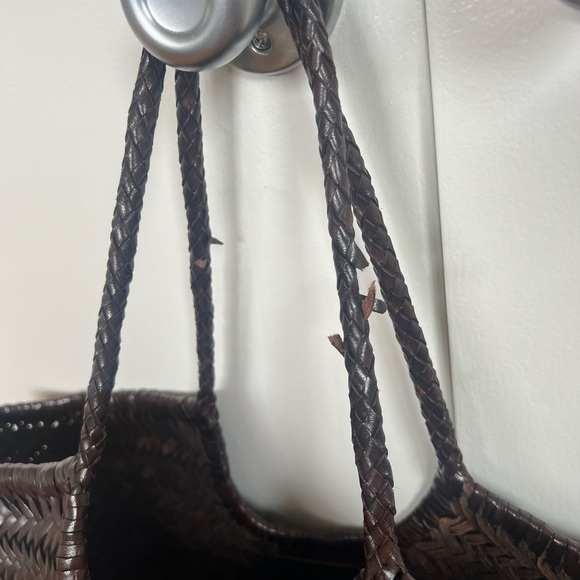 Dragon Diffusion Dark Brown Woven Leather Tote Bag - Picture 4 of 4